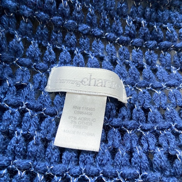 Infinity Scarf in Cobalt Indigo Blue & Silver - O/S - Picture 3 of 4